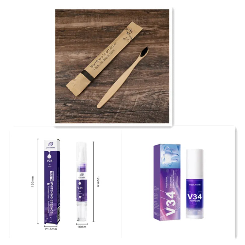 V34 Teeth Whitening Mousse – Stain Removal & Gum Care