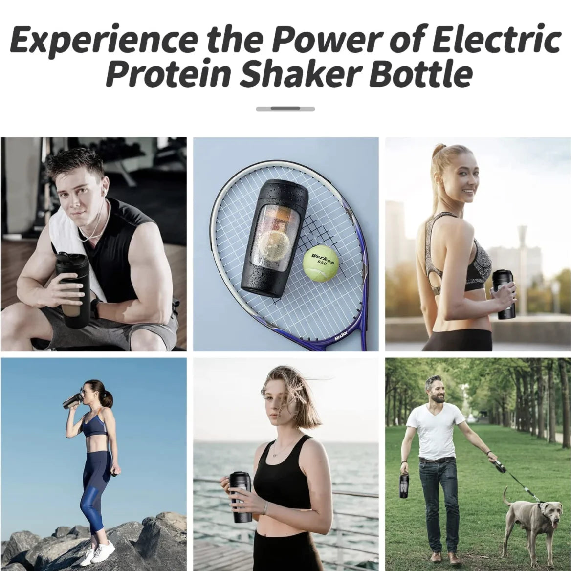 Electric Protein Shaker Bottle – Rechargeable Blender Bottle