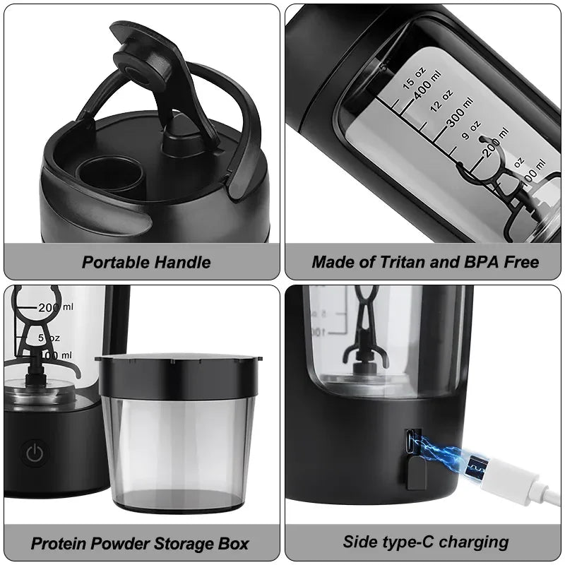 Electric Protein Shaker Bottle – Rechargeable Blender Bottle