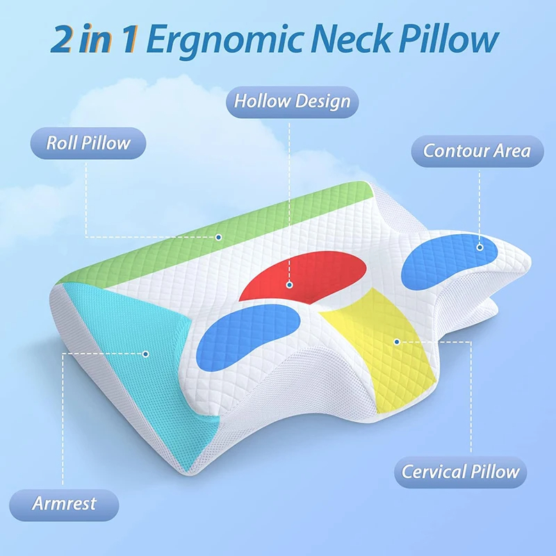 Memory Foam Cervical Neck Pillow – Ergonomic Pain Relief