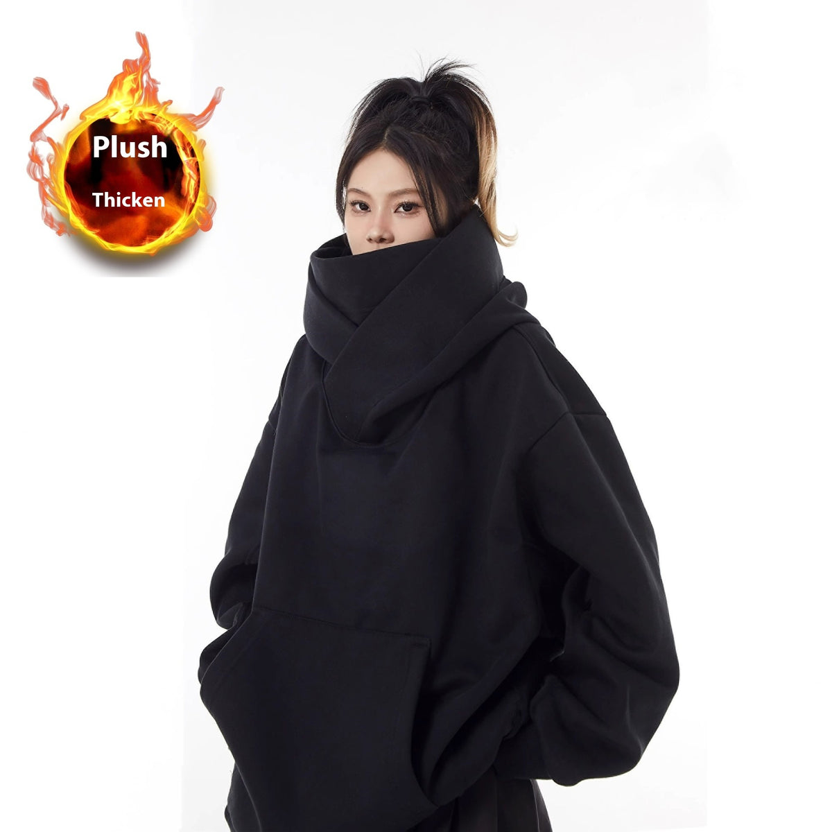 loose-high-collar-fleece-lined-hoodie
