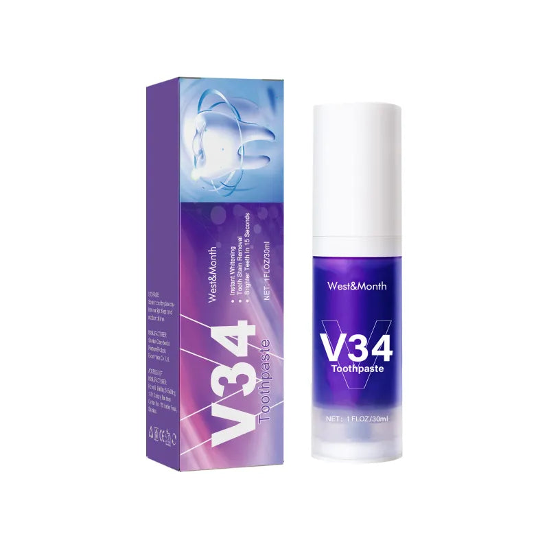V34 Teeth Whitening Mousse – Stain Removal & Gum Care